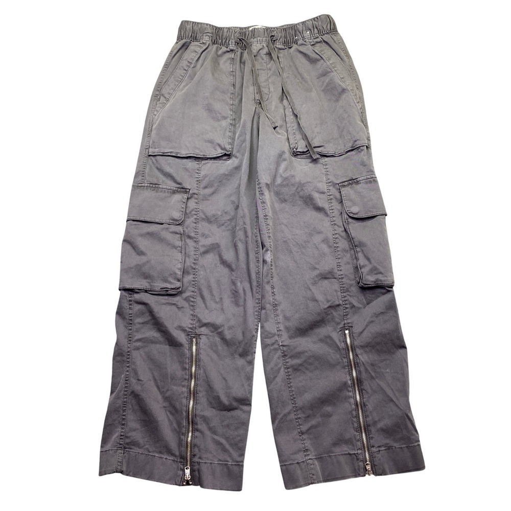 Abercrombie & Fitch Small Short Garment Dyed Cargo Pants Grey Ankle Zip Utility